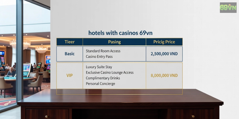 Bảng giá chi tiết các gói dịch vụ hotels with casinos 69vn cập nhật năm 2025 với ưu đãi hấp dẫn