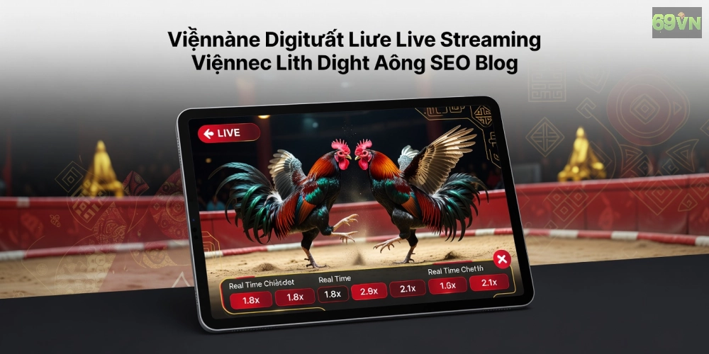 Minh họa khái niệm trực tiếp đá gà hôm nay 69vn với giao diện nền tảng cá cược hiện đại